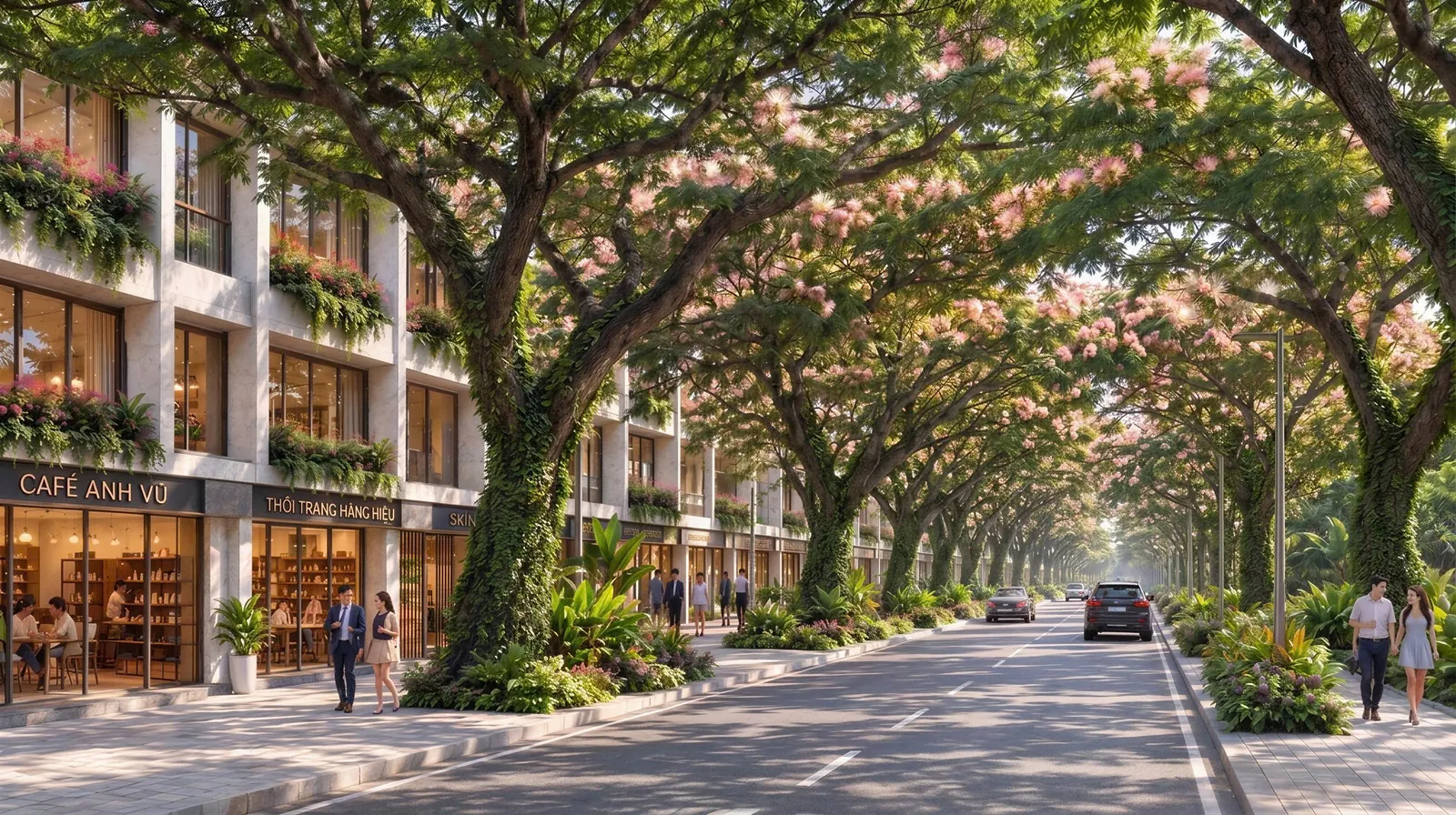 Phố thương mại dưới tán cây The Forest Resort Flamingo Cổ Loa City